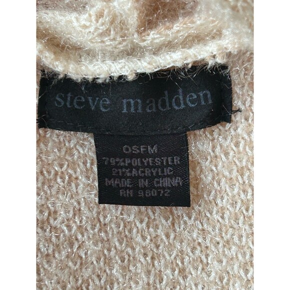Steve Madden‎ Open Front Midi Length Cardigan One Size Cream and Tan - Picture 4 of 4